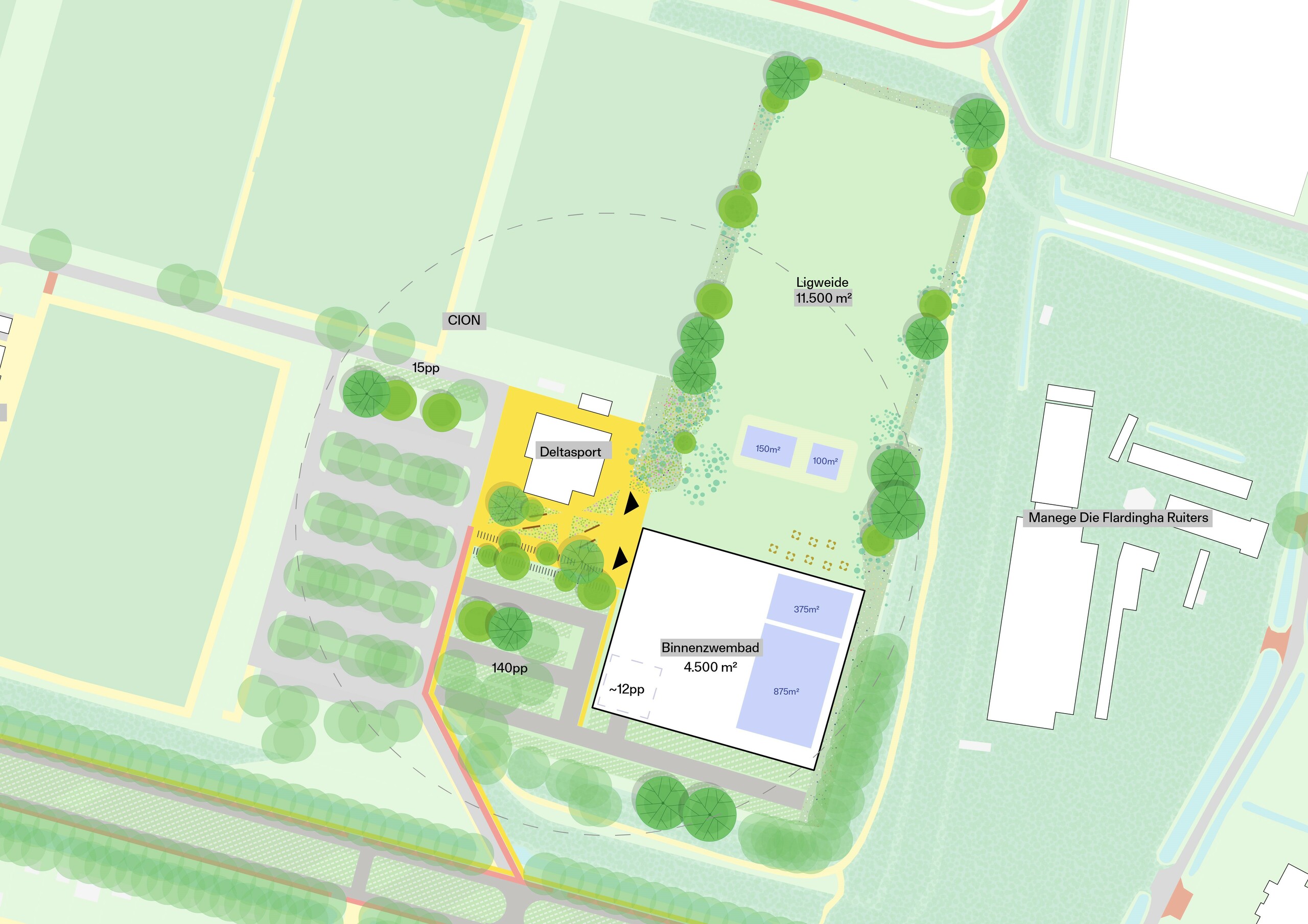 Plattegrond zwembaden