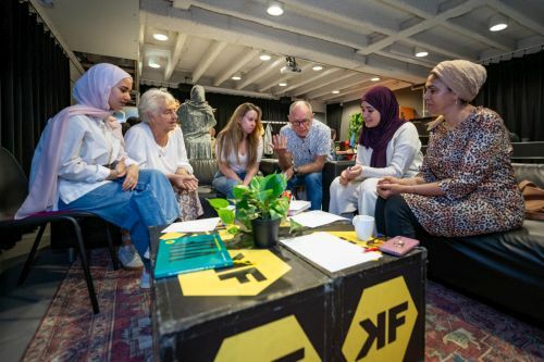 Deelnemers aan de workshop rappen - 1