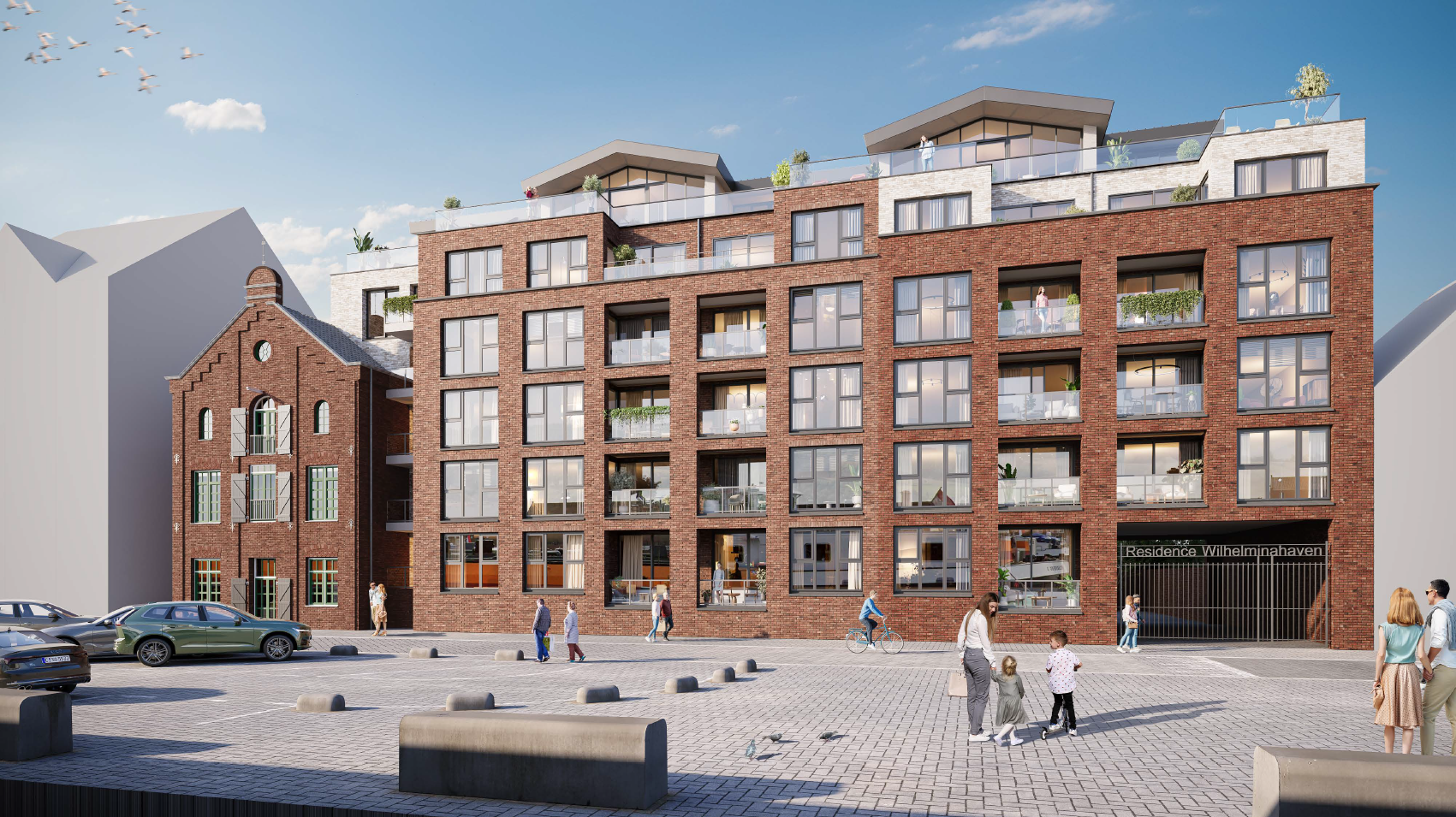 illustratie nieuwbouw Koningin Wilhelmina Haven