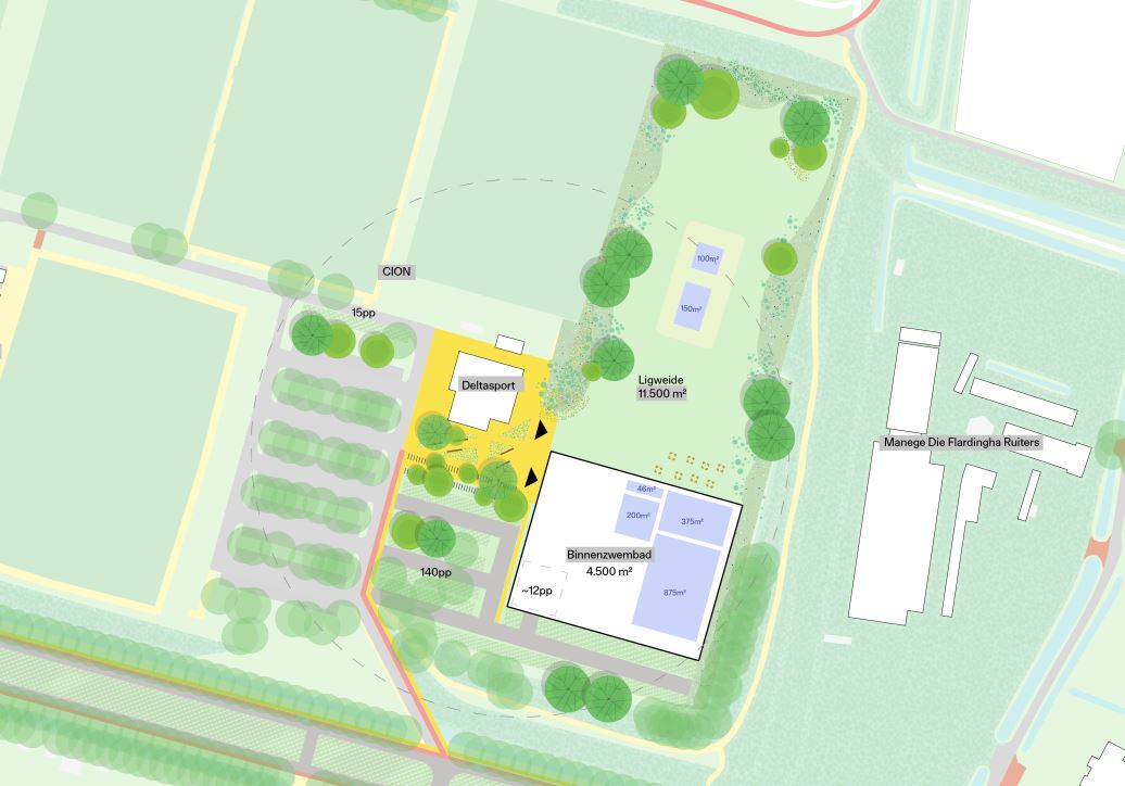 Plattegrond zwembaden