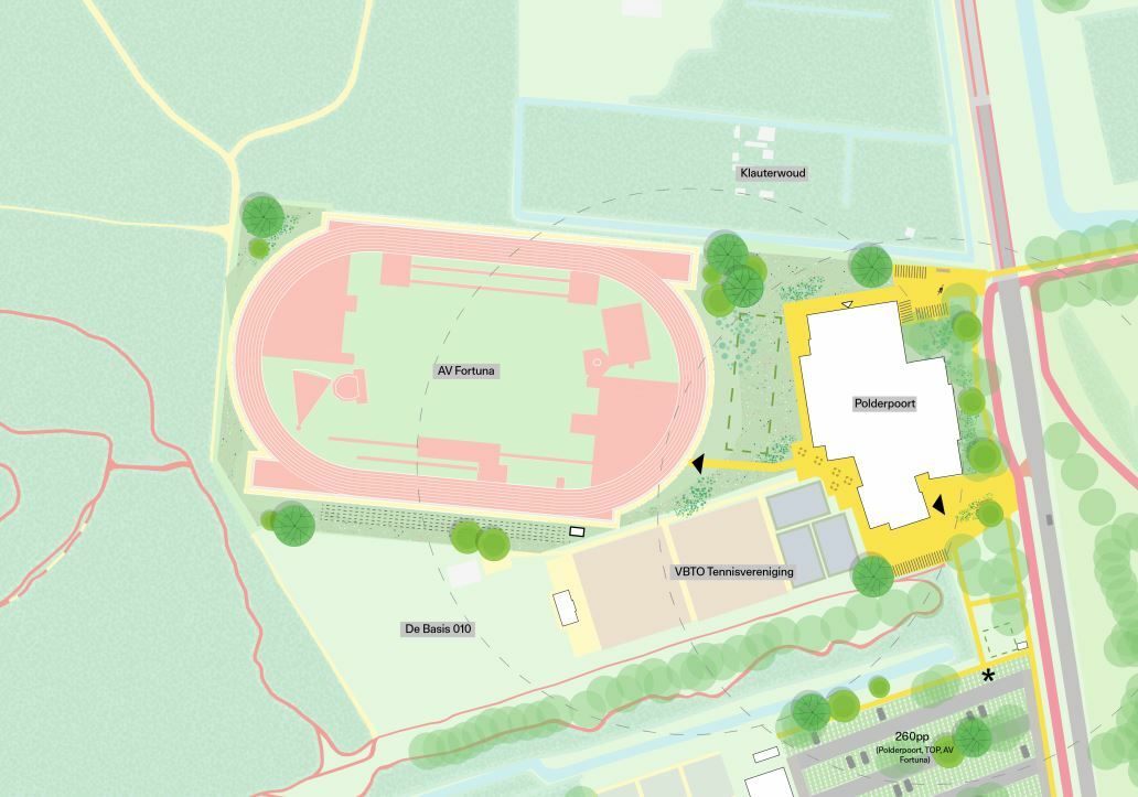 Plattegrond Polderpoort-Athletiekbaan