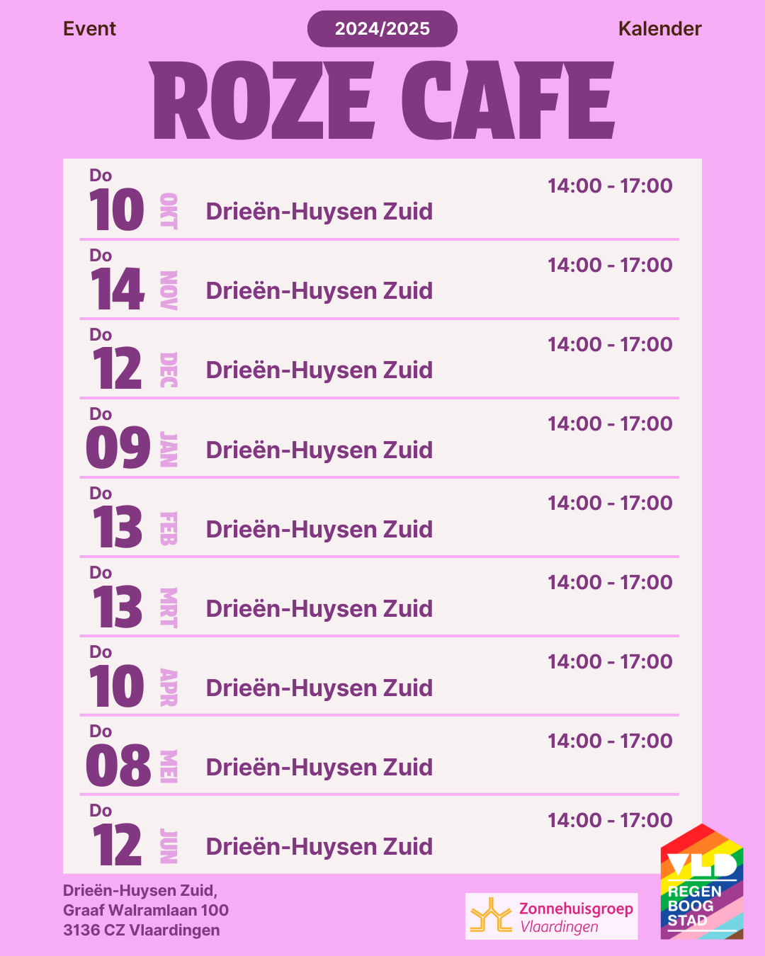 Poster Roze Cafe