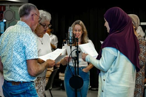 Deelnemers aan de workshop rappen - 2