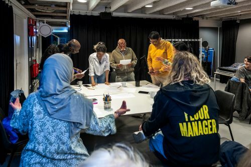 Deelnemers aan de workshop rappen - 3