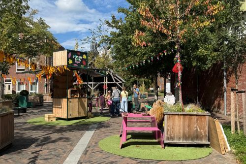 vakantiestraatje in popup bos